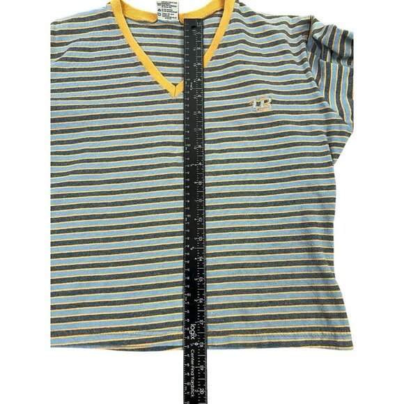Vintage Y2k 90's UnionBay Striped Shirt Tee Long Sleeve Crop Large Women Grunge - Picture 10 of 10
